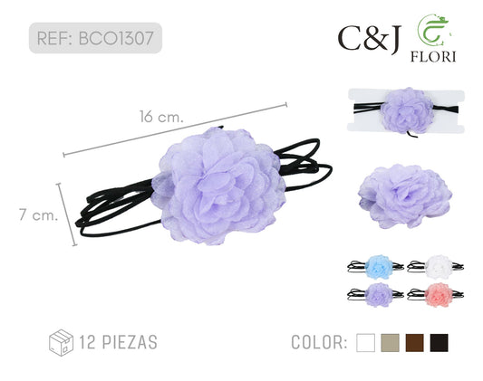 Docena De Gargantillas De Flores de Tul
