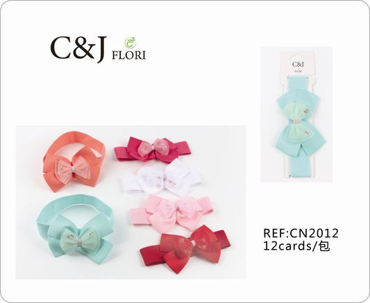 Docena Cinta Para Cabello De Moño Con Detalle De Pedrería de Fantasía Multicolor