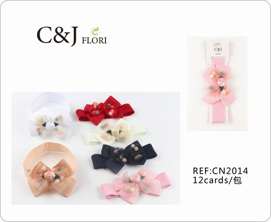 Docena Cinta Para Cabello De Moño Con Detalle de Rosa y Pompones Multicolor