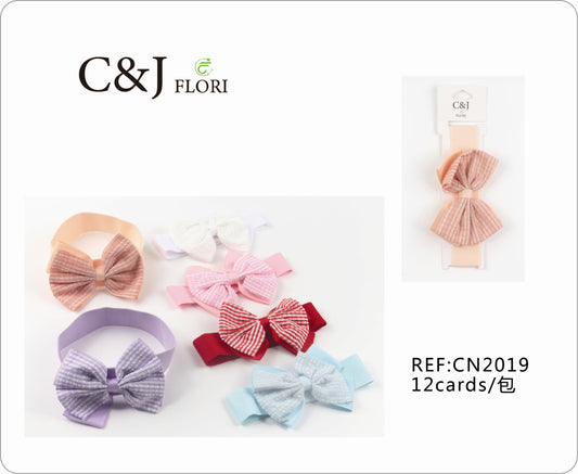 Docena De Cintas Para Cabello De Moños de Cuadritos Multicolor