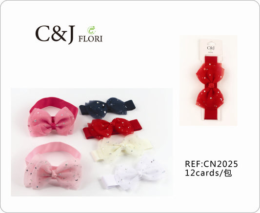 Docena Cinta Para Cabello De Moño con Detalle de Estrellas Multicolor