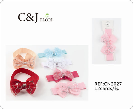 Docena Cinta Para Cabello De Moño de Tul con Lentejuelas Multicolor