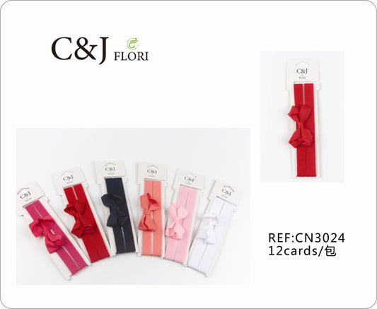 Docena de Cinta Doble para el Cabello con Moño de Listón Multicolor