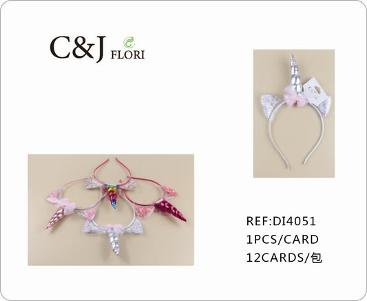 Set de 12 Diademas para el Cabello de Unicornio de Purpurina Glitter Para Fiesta Unitalla