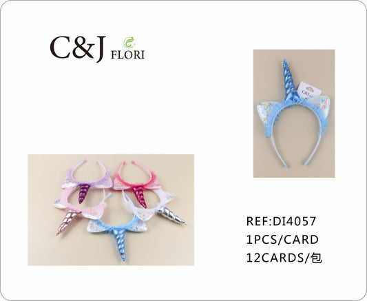 Set de 12 Diademas para el Cabello de Unicornio con Tul de Colores para Fiesta Unitalla