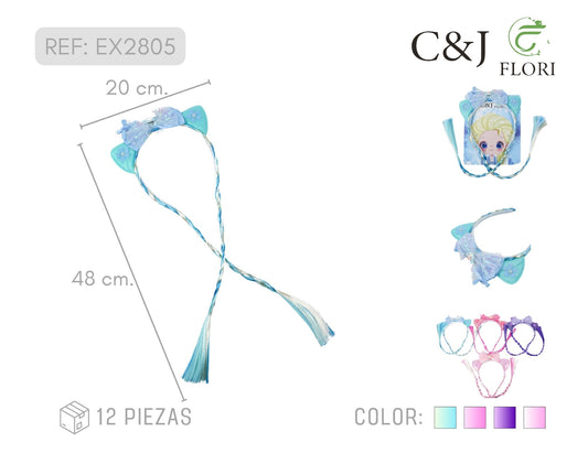 12 Tiaras de Corona con Trenzas para Niñas Accesorios de Disfraz Multicolor