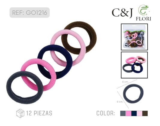 Docena de Paquete de 40 Ligas para el Cabello Básica Varios Colores