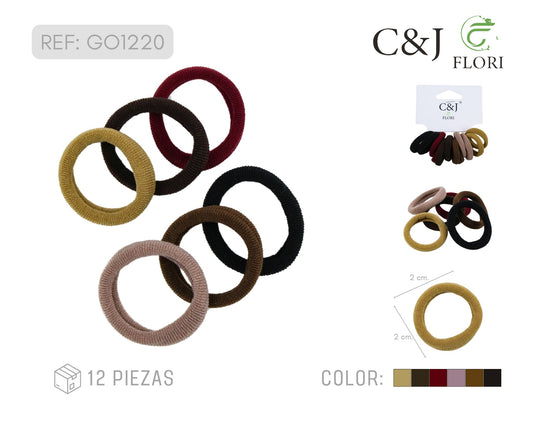 Docena de 12 Ligas para el Cabello de Colores Neutros