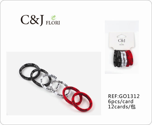 Docena de 6 Ligas Básicas Resistentes para el Cabello Colores