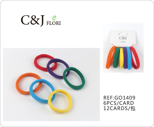 Docena de 6 Ligas Resistentes para el Cabello en Colores Básicos