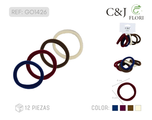 Docena de 6 Ligas Básicas Resistentes de 5 cm para el Cabello Colores