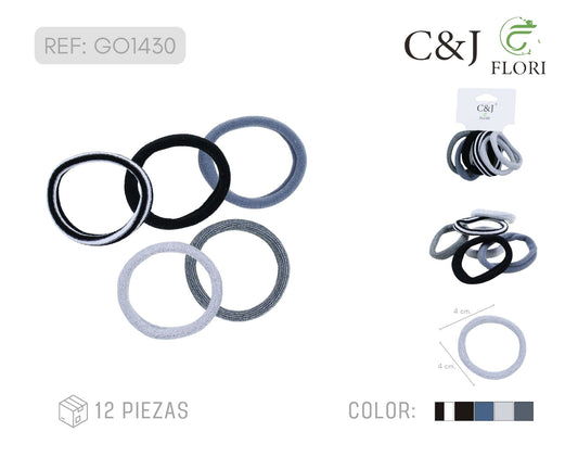 Docena de 6 Ligas Resistentes de 4cm para el Cabello en Colores Mixtos