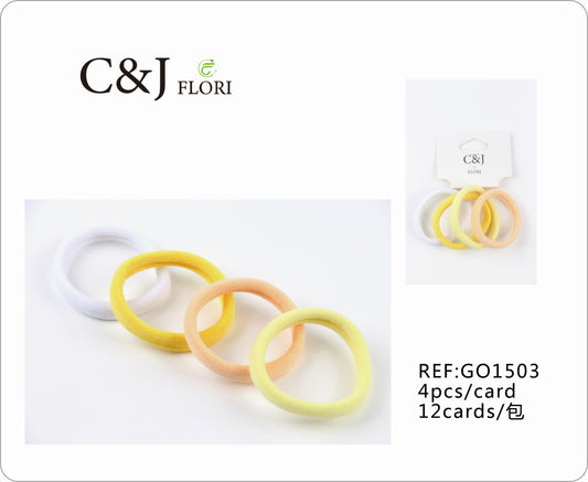 12 paquetes de 4 Ligas Grandes Resistentes para el Cabello en Tonos Amarillo