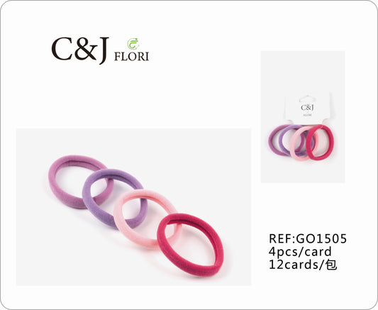 12 paquetes de 4 Ligas Grandes Resistentes para el Cabello en Tonos Rosas