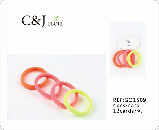 12 paquetes de 4 Ligas Grandes Resistentes para el Cabello en Tonos Tropicales