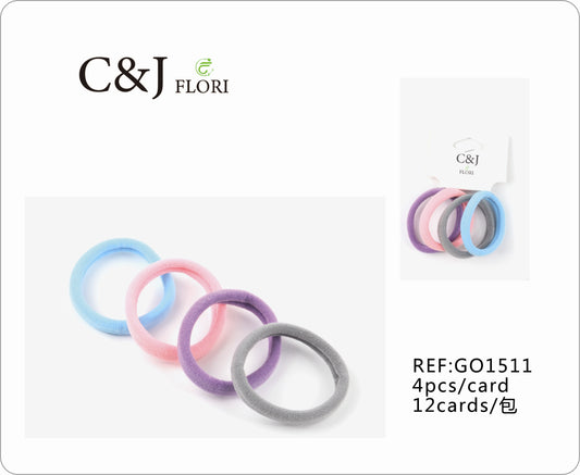 12 paquetes de 4 Ligas Grandes Resistentes para el Cabello en Tonos Neutros