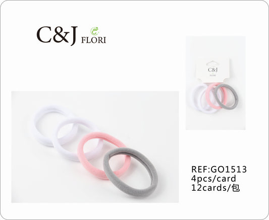 12 paquetes de 4 Ligas Grandes Resistentes para el Cabello en Tonos Claros