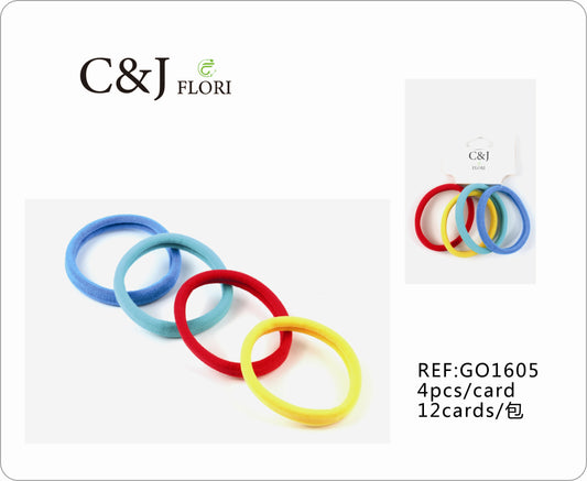 12 paquetes de 4 Ligas Grandes Resistentes para el Cabello en Tonos Azules Rojo Amarillo