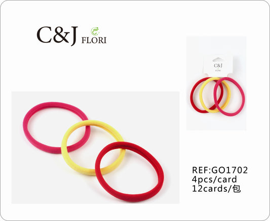 12 paquetes de 4 Ligas Grandes Resistentes para el Cabello en Colores