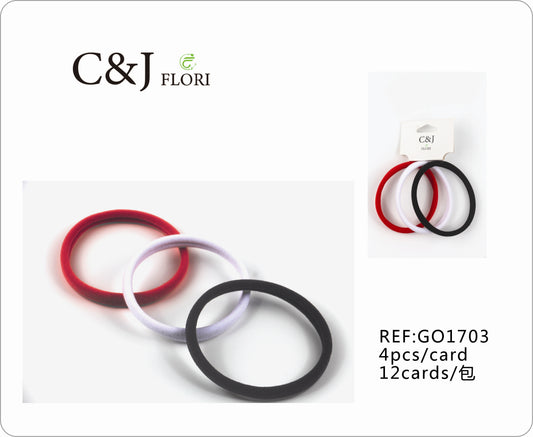 12 paquetes de 4 Ligas Grandes Resistentes para el Cabello en Tonos Colores Escolares