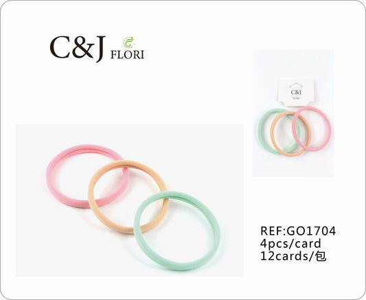 12 paquetes de 4 Ligas Grandes Resistentes para el Cabello en Tonos Claros