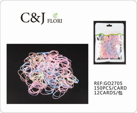 12 paquetes de 150 ligas de goma para el cabello de colores pastel