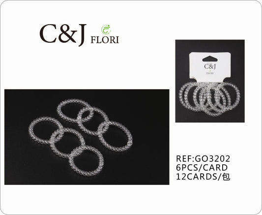 12 Paquetes de 6 Ligas para el Cabello Grande de Cable Teléfono Espiral Transparente