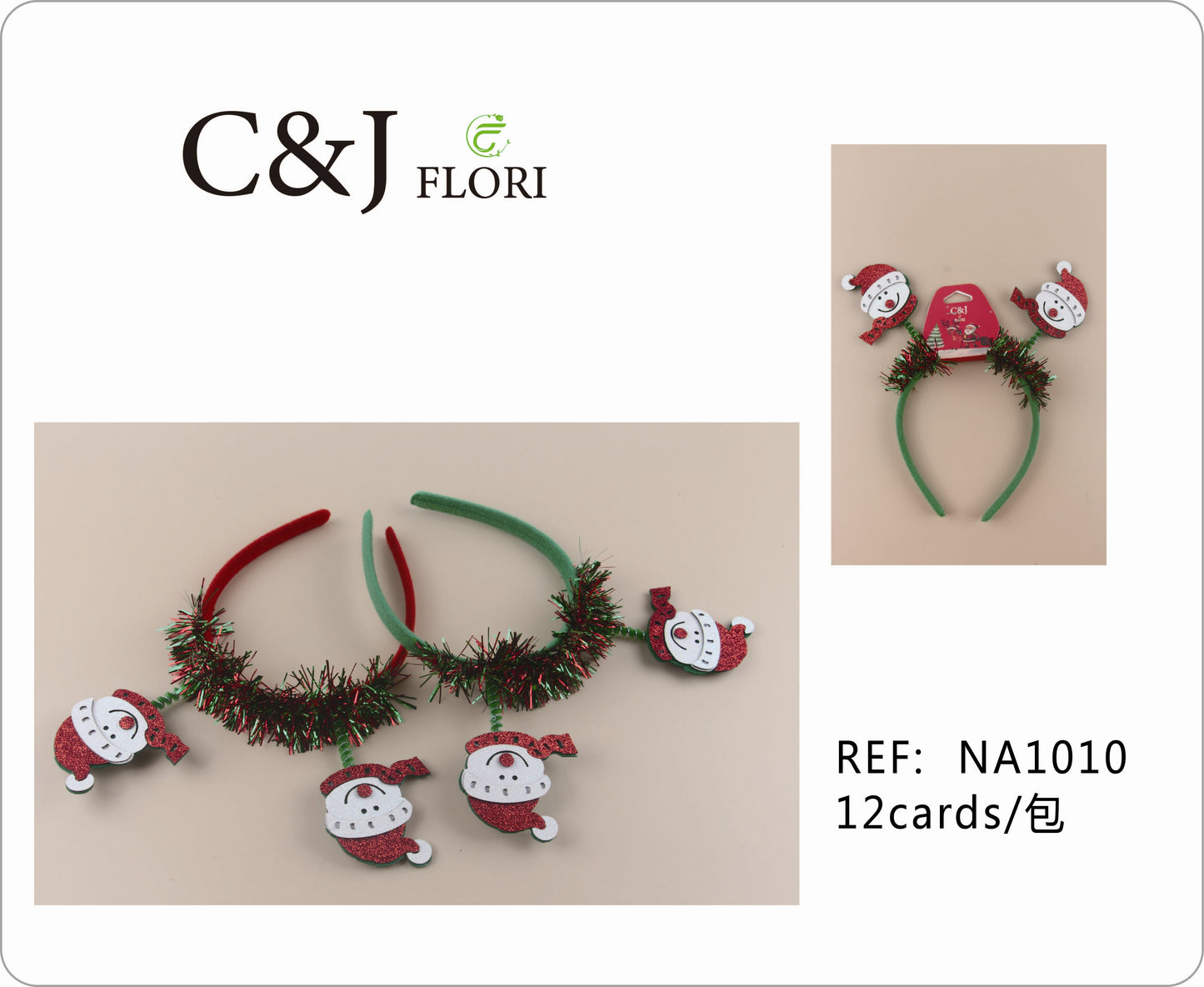 Docena de Diademas de Divertidos Muñecos de Nieve Adornos de Fieltro Glitter Escarchado