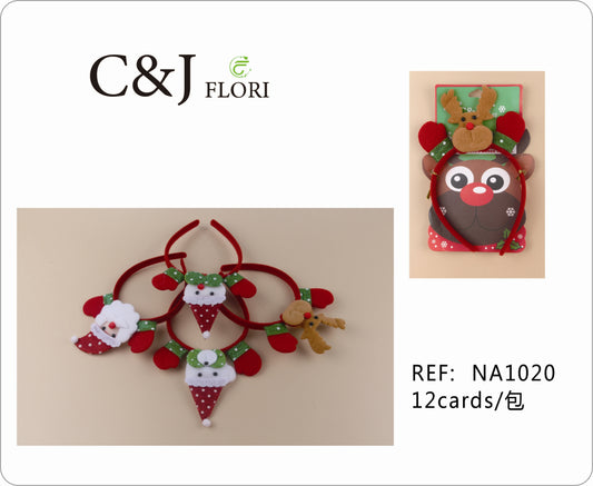 Docena Divertidas Diademas Navideñas de Personajes Navideños en Fieltro Para Toda la Familia