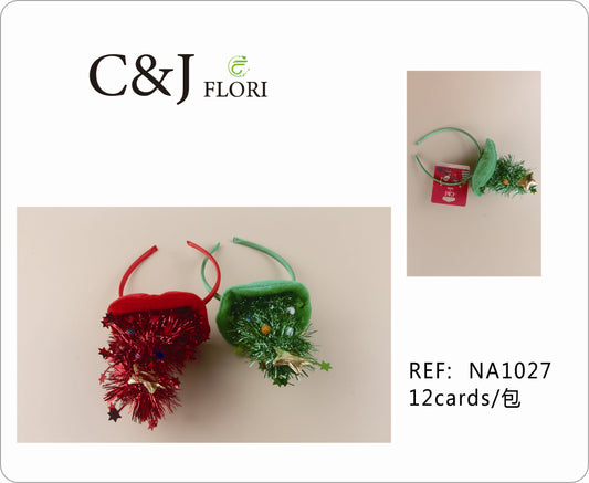 Docena Diadema Navideña de Pino Navideño de Escarcha con Luz Led