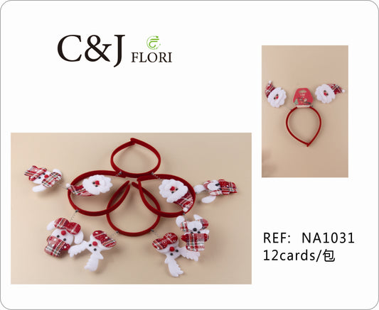 Docena Diadema Navideña de Personajes Navideños de Fieltro