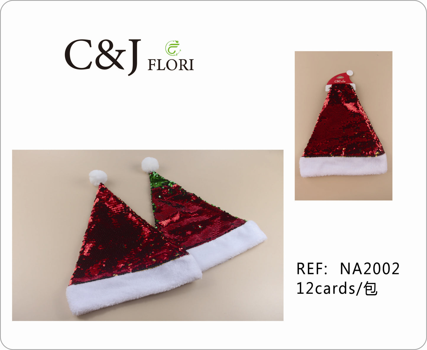 1 Gorro Navideño de Papa Noel Con Lentejuelas Fiesta Multicolor