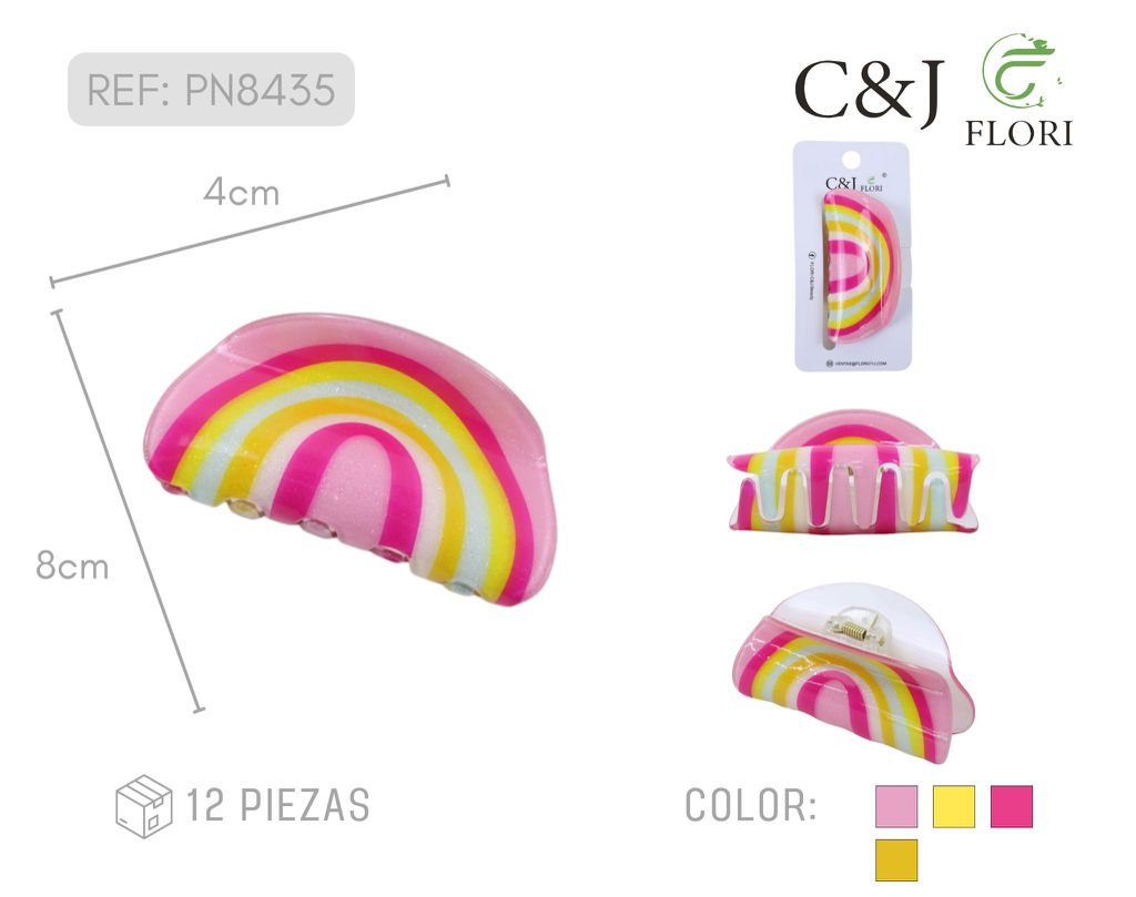 Docena de Pinzas de Acrílico Diseño de Arco Primavera