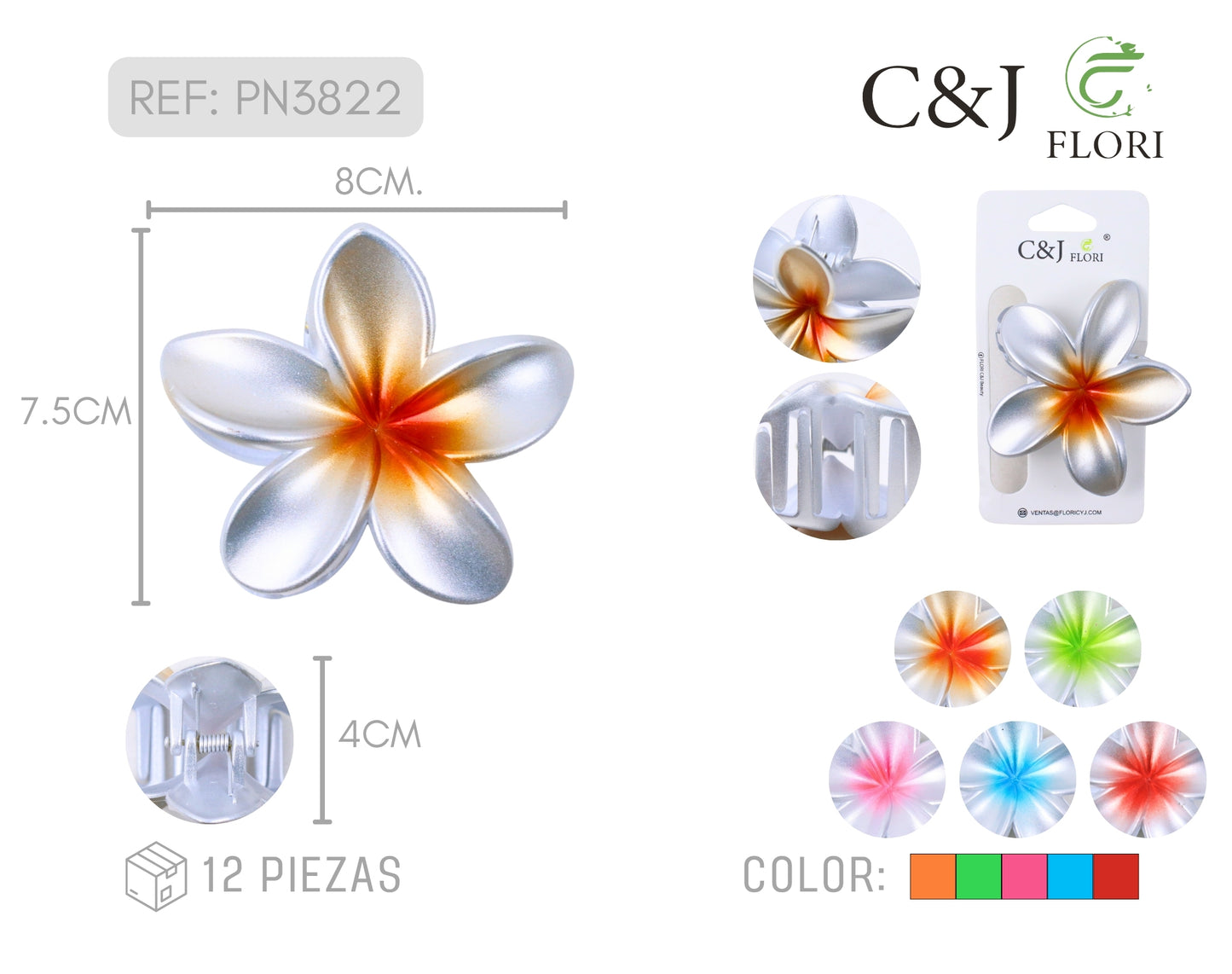 Docena de Pinzas para Cabello Estilo Hawaiana